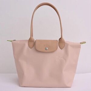 Unused Medium Longchamp Green Handbag Pale Pink Shoulder Tote M